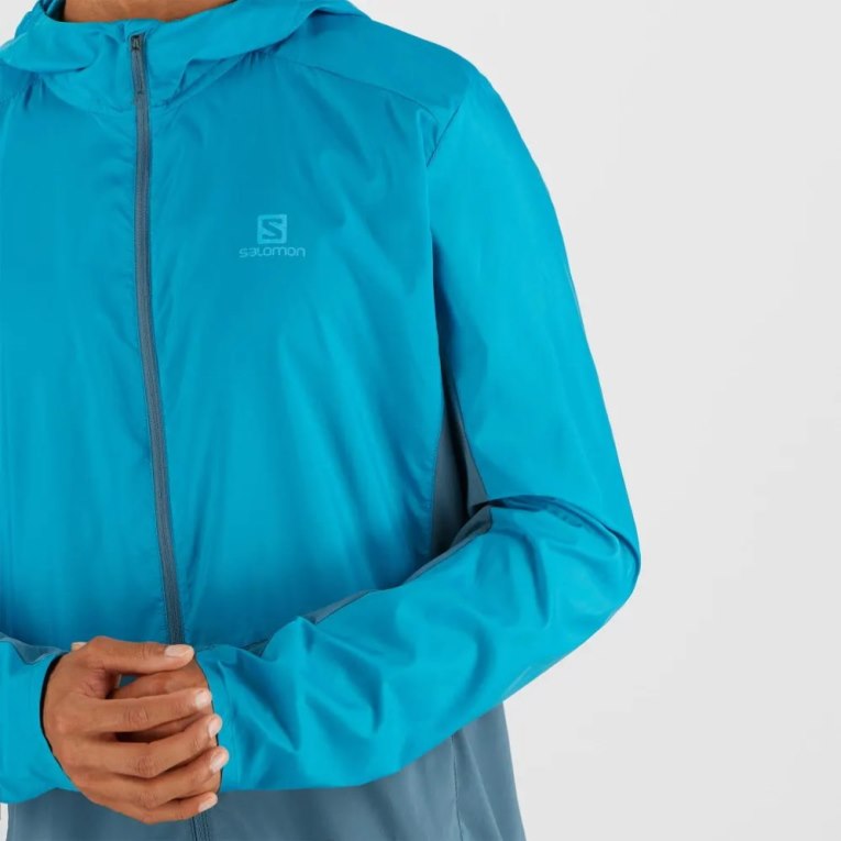 Turquoise Salomon Agile Men's Windbreaker | IE CM1476